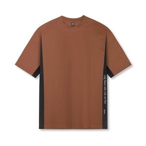 ASRV 0779. SUPIMA® MESH PANEL OVERSIZED TEE - RUST